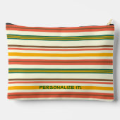 ハートストライプパターユニークンカスタムアクセサリーバッグ アクセサリーポーチ (裏面)