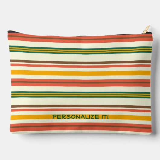 ハートストライプパターユニークンカスタムアクセサリーバッグ アクセサリーポーチ (裏面)