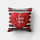 ハートストライプ&愛のバレンタイン枕 クッション (裏面)