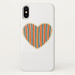 ハートストライプiPhoneケース iPhone X ケース