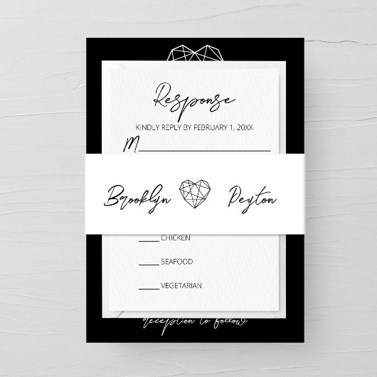 ハートストリングス結婚式招待状 招待状ベリーバンド