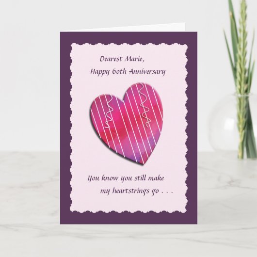 ハートストリングス 60周年 結婚記念日 カード (正面)