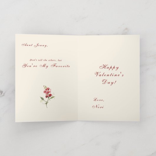 ハートストリングホイビクトリアンルグリーティングカード 箔グリーティングカード (内側レイダウン)