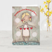 ハートストリング – 誕生日カード カード (黄色い花)