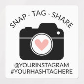 ハートスナップラベル共有ハッシュタグとソーシャルメディア ラベル (デザイン2)