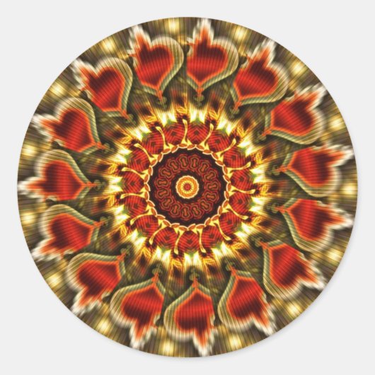 ハートスパイラルステッカー ラウンドシール (正面)