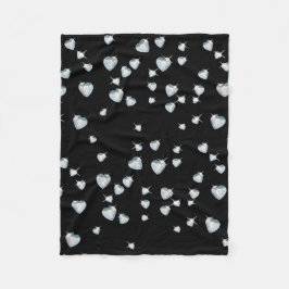 ハートスパークルダイヤモンド フリースブランケット