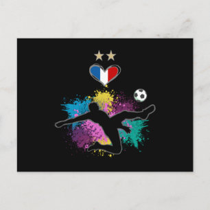ハートスプラッシュ付きサッカーサッカーファンシャツ ポストカード
