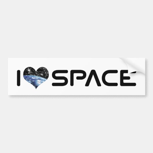 ハートスペースが大好き - 宇宙天文学好き バンパーステッカー (正面)