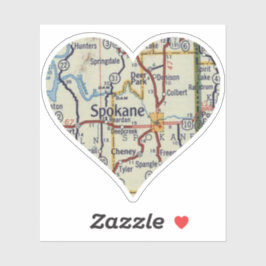 ハートスポケーンヴィンテージマップ シール