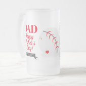 ハートスポーツ写真父の日と野球 フロストグラスビールジョッキ (正面左)