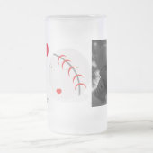 ハートスポーツ写真父の日と野球 フロストグラスビールジョッキ (中央)