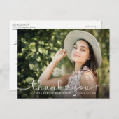 ハートスモダンクリプト卒業写真ありがとう ポストカード (正面/裏面)