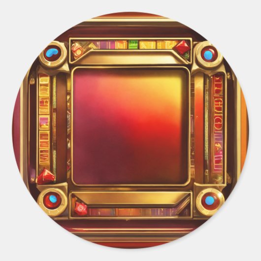 ハートスロットアイコンのキング» ラウンドシール (正面)