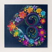 ハートスワールダークブルーパズル ジグソーパズル (横)