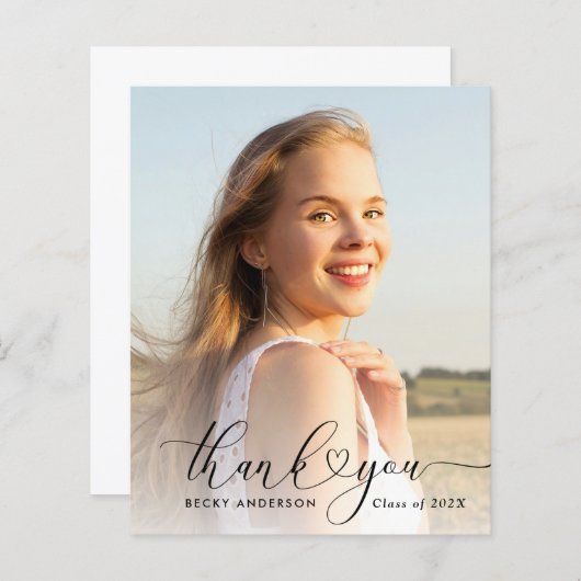 ハートス感謝していスクリプトの卒業カード (正面/裏面)