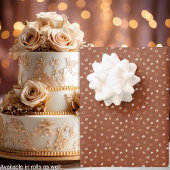 ハートス素朴 – ブラウン – バレンタインのためか結婚ら ラッピングペーパーシート