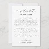 ハートス結婚クリプトのウェルカムレターの旅程カード 招待状 (正面)