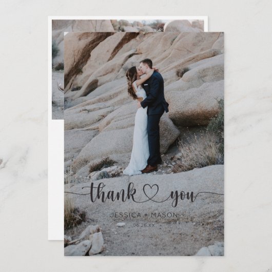 ハートス結婚クリプトの写真サンキューカード サンキューカード (正面/裏面)