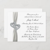 ハートス結婚ホワイトのリハーサルディナー招待状 招待状 (正面/裏面)