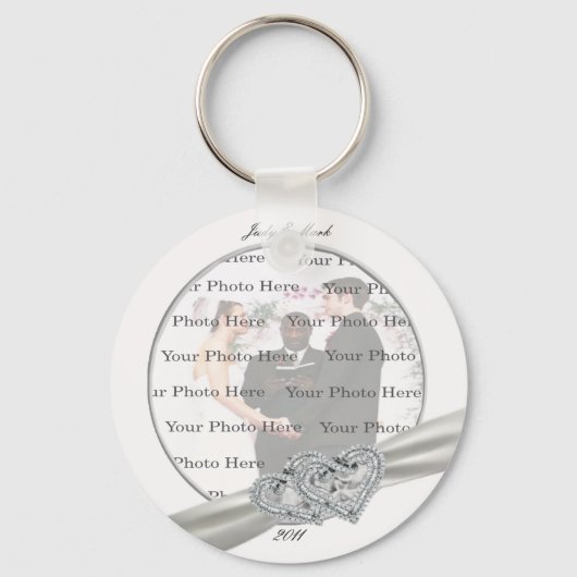 ハートス結婚ホワイトのKeyChain キーホルダー (正面)