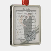 ハートス結婚ホワイトスクエアシルバーオーナメント メタルオーナメント (右)