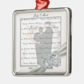 ハートス結婚ホワイトスクエアシルバーオーナメント メタルオーナメント (左)