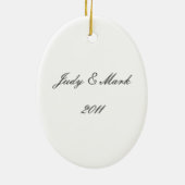 ハートス結婚ホワイト楕円オーナメント セラミックオーナメント (裏面)