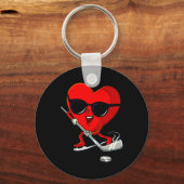 ハートス遊アイスホッケーキュートバレンティンズデイスポーツ キーホルダー (正面)