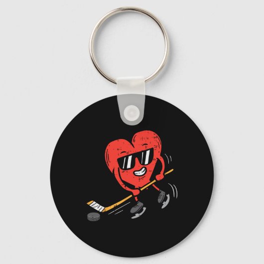 ハートス遊アイスホッケーヴァレンティーンズデイラブスポーツ キーホルダー (正面)