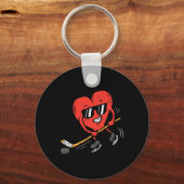 ハートス遊アイスホッケーヴァレンティーンズデイラブスポーツ キーホルダー (正面)