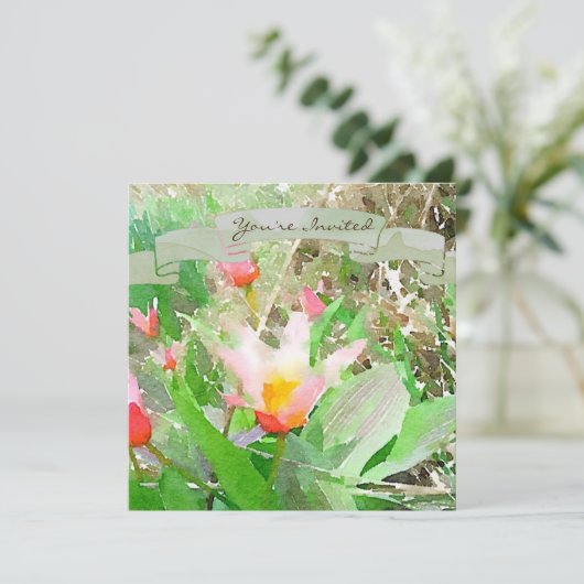 ハートズデライトカウフマニアナチューリップ招待状 招待状 (スタンド正面)