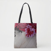 ハートズハットバンダナウェスタン赤 トートバッグ (正面)