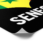 ハートセネガル国旗の男性女性愛国者 ポスター (角)