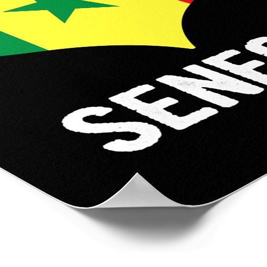 ハートセネガル国旗の男性女性愛国者 ポスター (角)