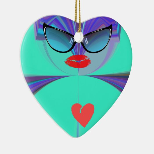 ハートセルフィー セラミックオーナメント (右)