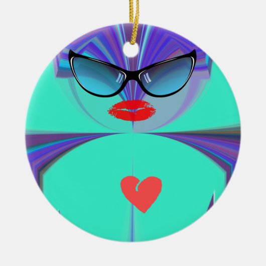ハートセルフィー セラミックオーナメント (正面)