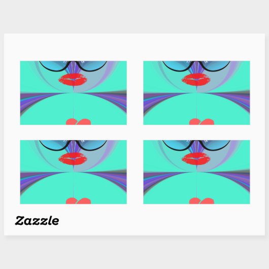 ハートセルフィー 長方形シール (シート)