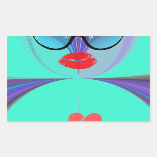 ハートセルフィー 長方形シール (正面)