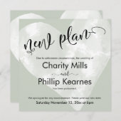 ハートセージ結婚グリーン延期の新しい計画カード (正面/裏面)