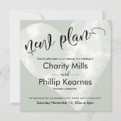 ハートセージ結婚グリーン延期の新しい計画カード (正面)