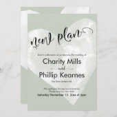 ハートセージ結婚グリーン延期の新しい計画カード (正面/裏面)