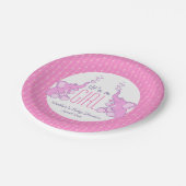 ハートゾウ女の子の赤ちゃんシャワー紙プレート ペーパープレート (アングル)