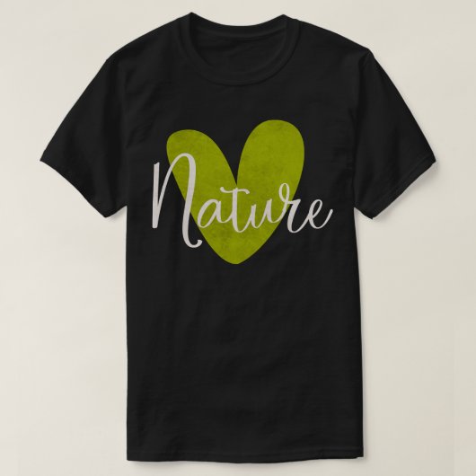 ハートタイポグラフィミニマル自然シンプル Tシャツ (デザイン正面)