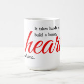 ハートタイポグラフィ コーヒーマグカップ (中央)