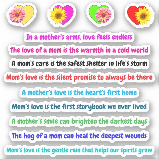 ハートタッチマザー引用文 | ラブマママスティッカー シール (正面)