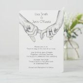 ハートタトゥーハンドスケッチ結婚式招待状 招待状 (スタンド正面)