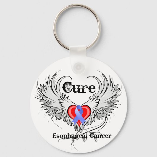 ハートタトゥー翼 – 食道がん治療 キーホルダー (正面)