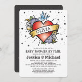 ハートタトゥー赤ちゃんシャワーbyメール 招待状 (正面/裏面)