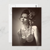 ハートタトゥー・ガール写真 ポストカード (正面/裏面)